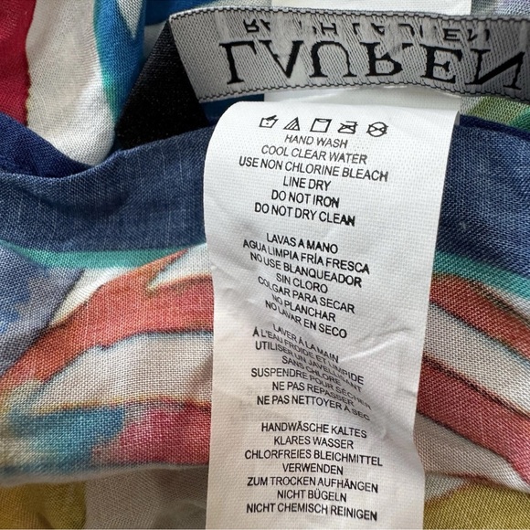 Lauren Ralph Lauren Scarf Sarong Floral Tropical Palm Leaf Viscose Watercolor - Picture 7 of 7